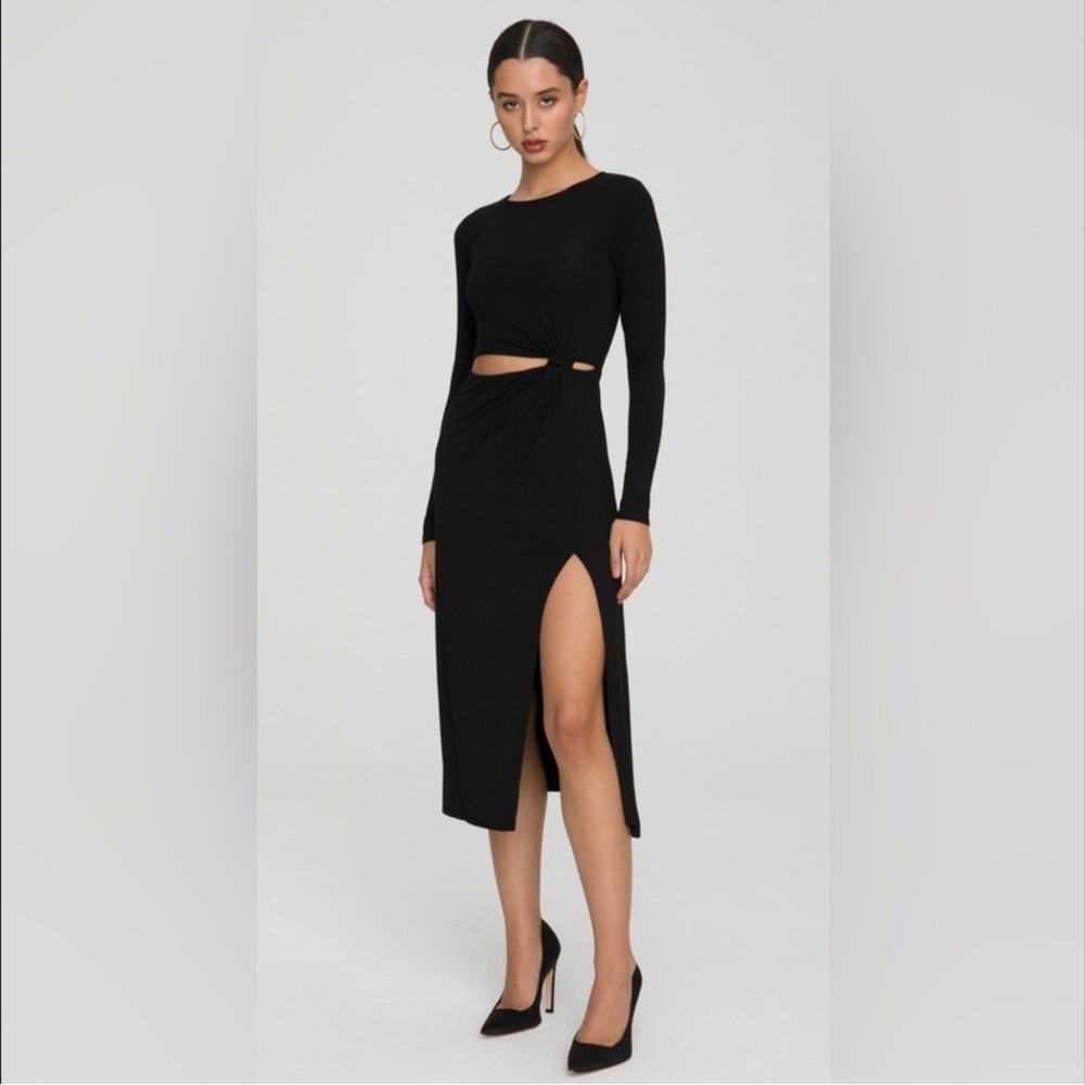 Good American Cut Out Double Layered Midi Dress